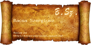 Bacsa Szergiusz névjegykártya